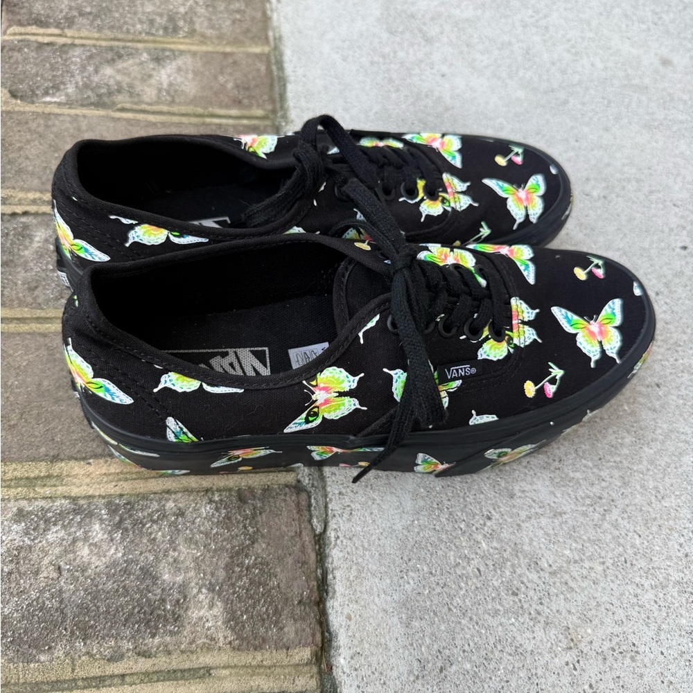 Vans Women’s Low Top Platform Stackform Neon Butterfly Print Shoes. Size 9. - Picture 4 of 14